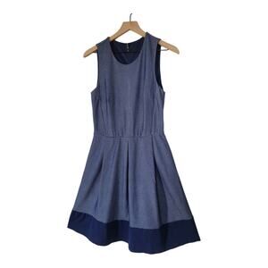 Stradivarius Fit & Flare Tank Style Jersey Knit Dress Fits Size Medium Navy Blue